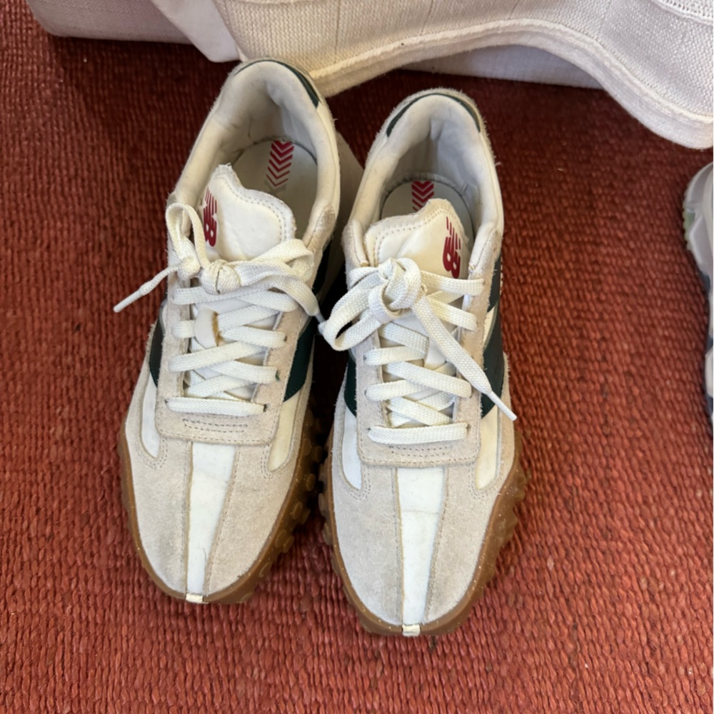 New Balance Women's White and Green Sneakers